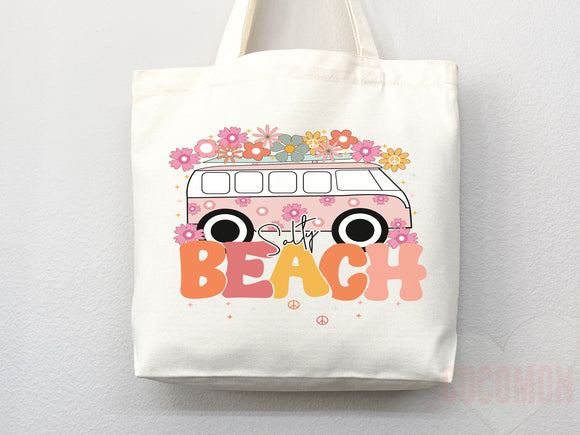 Beach Tote Bag Beach Bag Gift Bridesmaid Beach Summer Spring Tote Shopper Bag Eco Friendly Bag Reusable Grocery Tote Cute Tote School Bag