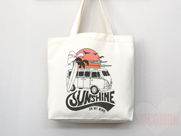 Beach Tote Bag Beach Bag Gift Bridesmaid Beach Summer Spring Tote Shopper Bag Eco Friendly Bag Reusable Grocery Tote Cute Tote School Bag