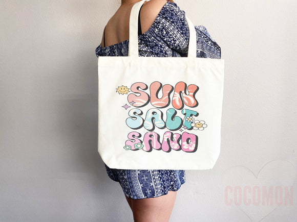 Beach Tote Bag Beach Bag Gift Bridesmaid Beach Summer Spring Tote Shopper Bag Eco Friendly Bag Reusable Grocery Tote Cute Tote School Bag