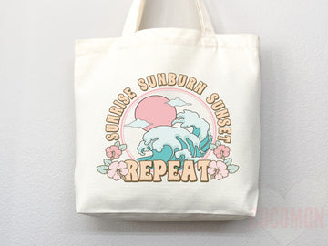 Beach Tote Bag Beach Bag Gift Bridesmaid Beach Summer Spring Tote Shopper Bag Eco Friendly Bag Reusable Grocery Tote Cute Tote School Bag