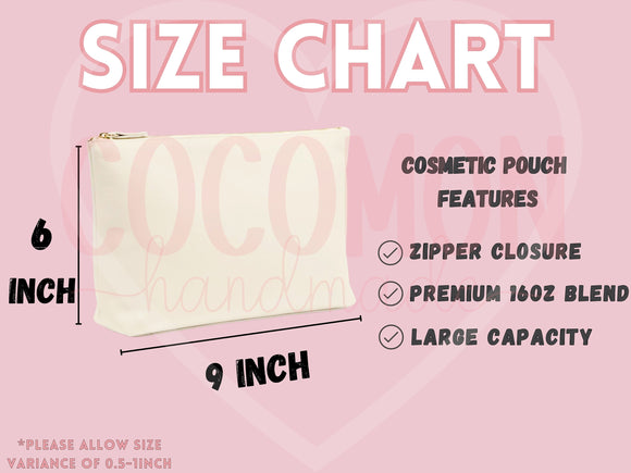 Custom Sorority Cosmetic Bag Makeup Pouch Gift Rush Initiation Bid Day Big Little Gift Custom Name Sorority Gift College Pouch Gift For Her