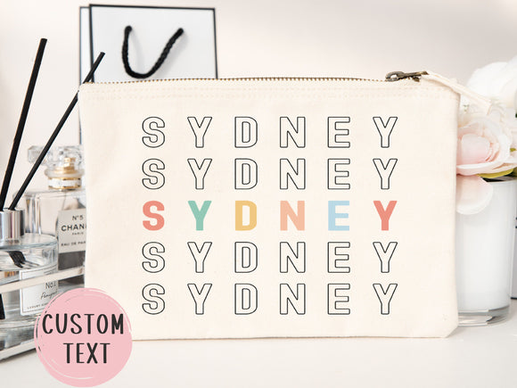 Personalized Cosmetic Pouch Custom Makeup Bag Gift Custom Make Up Pouch Women Teen Birthday Gift Monogram Cosmetic Bag Bridesmaid Gift Idea