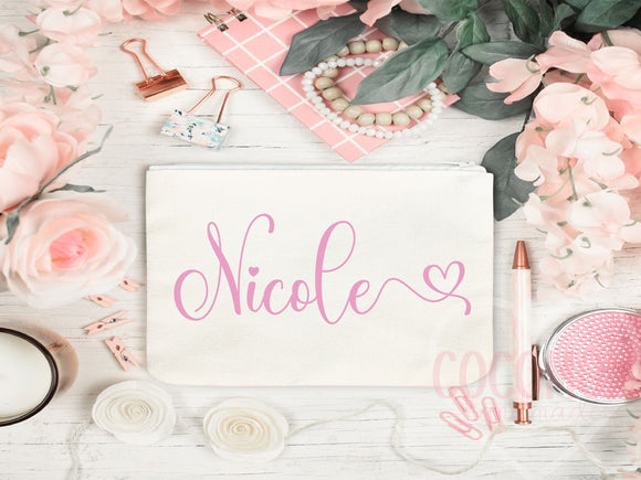 Personalized Cosmetic Pouch Custom Makeup Bag Gift Custom Make Up Pouch Women Teen Birthday Gift Monogram Cosmetic Bag Bridesmaid Gift Idea