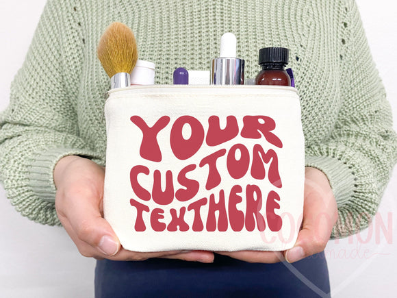 Personalized Cosmetic Pouch Custom Makeup Bag Gift Custom Make Up Pouch Women Teen Birthday Gift Monogram Cosmetic Bag Bridesmaid Gift Idea