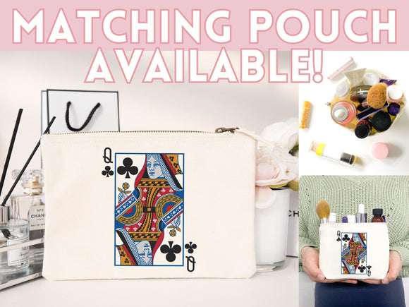 Queen of Clubs Bag Canvas Tote Bag Everyday Tote Bag Eco Friendly Bag Aesthetic Tote Shopper Bag Reusable Grocery Bag Cute Tote Bag Boho Bag