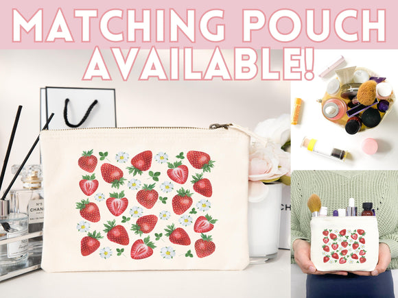 Strawberry Tote Bag Strawberry Lover Gift Spring Tote Shopper Summer Bag Eco Friendly Bag Reusable Grocery Tote Cute Tote Farmers Market Bag