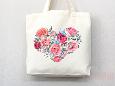 Rose Tote Bag, flower tote bag, tote bag canvas, eco friendly bag, aesthetic tote, reusable bag, floral tote bag,plant lover, flower bag