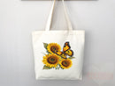 Sunflower Tote Bag, flower tote bag, tote bag canvas, eco friendly bag,aesthetic tote,butterfly bag, floral tote bag,plant lover, flower bag