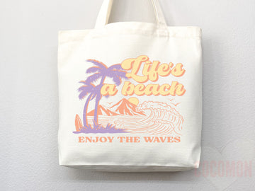 Beach Tote Bag Beach Bag Gift Bridesmaid Beach Summer Spring Tote Shopper Bag Eco Friendly Bag Reusable Grocery Tote Cute Tote School Bag