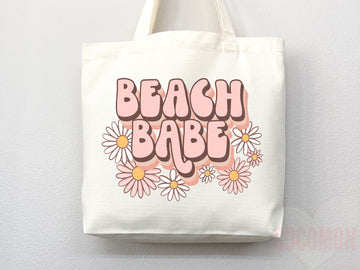 Beach Tote Bag Beach Bag Gift Bridesmaid Beach Summer Spring Tote Shopper Bag Eco Friendly Bag Reusable Grocery Tote Cute Tote School Bag