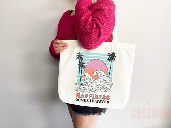 Beach Tote Bag Beach Bag Gift Bridesmaid Beach Summer Spring Tote Shopper Bag Eco Friendly Bag Reusable Grocery Tote Cute Tote School Bag