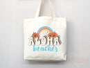 Beach Tote Bag Beach Bag Gift Bridesmaid Beach Summer Spring Tote Shopper Bag Eco Friendly Bag Reusable Grocery Tote Cute Tote School Bag