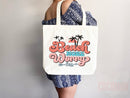 Beach Tote Bag Beach Bag Gift Bridesmaid Beach Summer Spring Tote Shopper Bag Eco Friendly Bag Reusable Grocery Tote Cute Tote School Bag