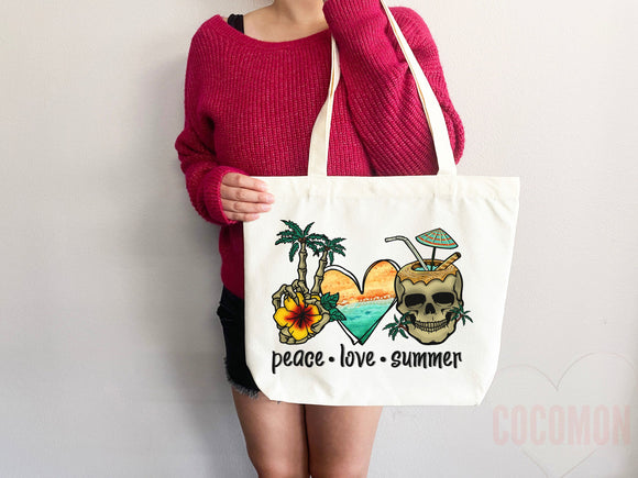 Beach Tote Bag Beach Bag Gift Bridesmaid Beach Summer Spring Tote Shopper Bag Eco Friendly Bag Reusable Grocery Tote Cute Tote School Bag