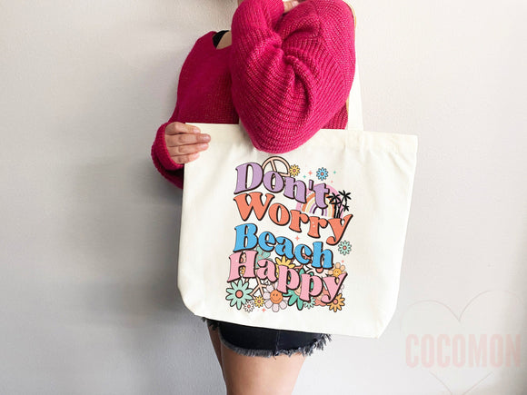 Beach Tote Bag Beach Bag Gift Bridesmaid Beach Summer Spring Tote Shopper Bag Eco Friendly Bag Reusable Grocery Tote Cute Tote School Bag