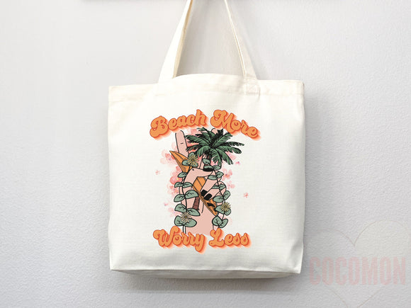 Beach Tote Bag Beach Bag Gift Bridesmaid Beach Summer Spring Tote Shopper Bag Eco Friendly Bag Reusable Grocery Tote Cute Tote School Bag