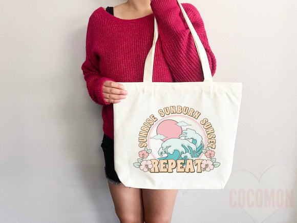 Beach Tote Bag Beach Bag Gift Bridesmaid Beach Summer Spring Tote Shopper Bag Eco Friendly Bag Reusable Grocery Tote Cute Tote School Bag