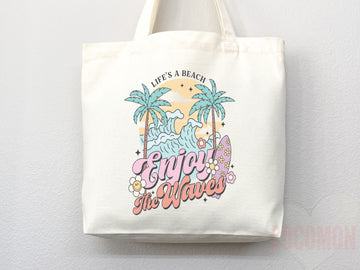 Beach Tote Bag Beach Bag Gift Bridesmaid Beach Summer Spring Tote Shopper Bag Eco Friendly Bag Reusable Grocery Tote Cute Tote School Bag