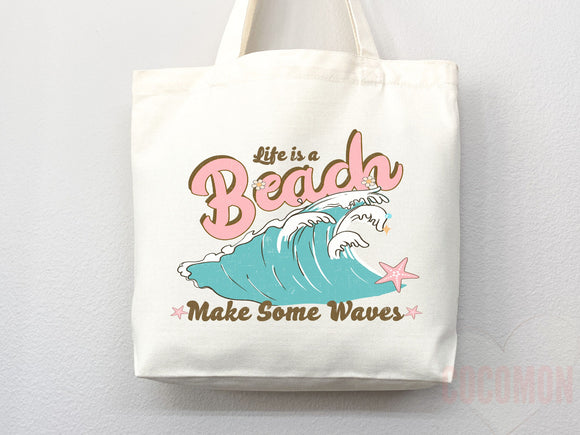 Beach Tote Bag Beach Bag Gift Bridesmaid Beach Summer Spring Tote Shopper Bag Eco Friendly Bag Reusable Grocery Tote Cute Tote School Bag