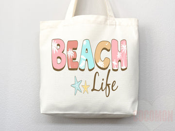 Beach Tote Bag Beach Bag Gift Bridesmaid Beach Summer Spring Tote Shopper Bag Eco Friendly Bag Reusable Grocery Tote Cute Tote School Bag