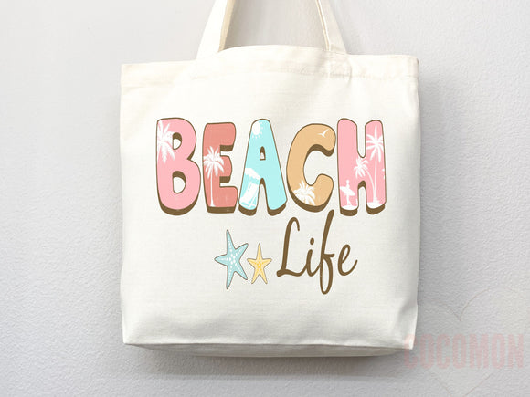 Beach Tote Bag Beach Bag Gift Bridesmaid Beach Summer Spring Tote Shopper Bag Eco Friendly Bag Reusable Grocery Tote Cute Tote School Bag