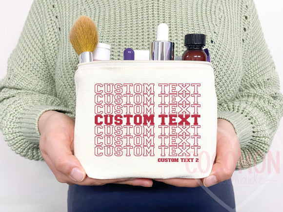 Personalized Cosmetic Pouch Custom Makeup Bag Gift Custom Make Up Pouch Women Teen Birthday Gift Monogram Cosmetic Bag Bridesmaid Gift Idea