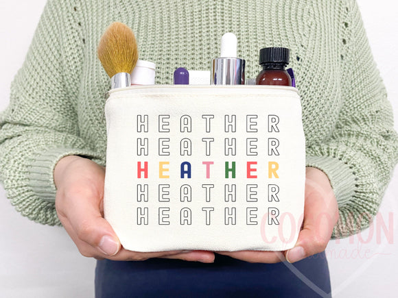 Personalized Cosmetic Pouch Custom Makeup Bag Gift Custom Make Up Pouch Women Teen Birthday Gift Monogram Cosmetic Bag Bridesmaid Gift Idea