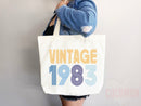 Customized Birth Year Tote Bag Floral Bag Personalized Birthday Gift Bag Custom Name Tote Bag Gift Tote Shopper Women Bag 40th Birthday