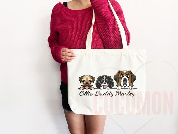 Personalized Dog Mom Tote Bag Custom Dog Lover Gift Tote Bag Reusable Bag Puppy Owner Gift Personalized Dog Lover Gift Animal Lover Gift Bag
