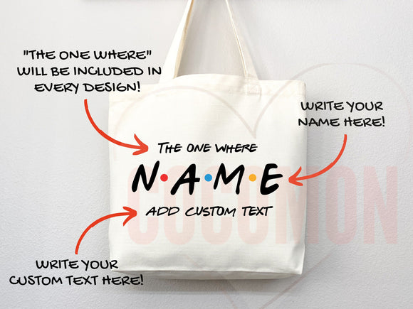 Personalized Tote Bag Friends Gift Bag Custom Tote Shopper Bag Custom Gift For Her Personalized Gift For Bridesmaid Wedding Bridal Reusable