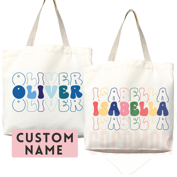 Personalized Name Tote Bag Custom Name Tote Bag Custom Tote Shopper Womens Bag Customized Name Gift For Her Kids Bag School Bag For Kids