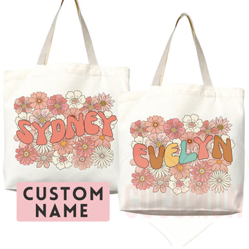 Personalized Name Bag Custom Name Tote Bag Custom Gift Bridesmaids Bag Gift Tote Shopper Women Bag Customized Name Personalized Gift For Her
