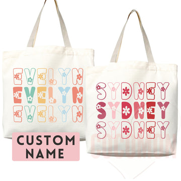 Personalized Name Bag Custom Name Tote Bag Custom Tote Shopper Women Bag Customized Name Gift For Her Personalized Gift For Her Reusable Bag