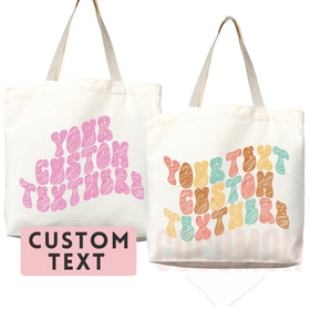 Custom Text Tote Bag — Personalized Gift (014)