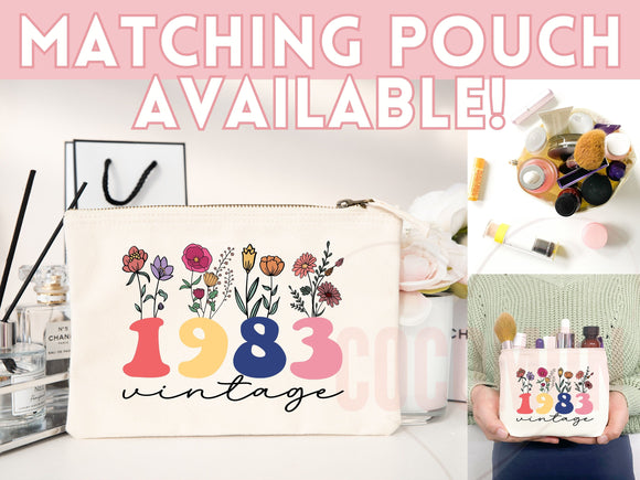 Customized Birth Year Tote Bag Floral Bag Personalized Birthday Gift Bag Custom Name Tote Bag Gift Tote Shopper Women Bag 40th Birthday