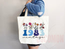 Customized Birth Year Tote Bag Floral Bag Personalized Birthday Gift Bag Custom Name Tote Bag Gift Tote Shopper Women Bag 40th Birthday