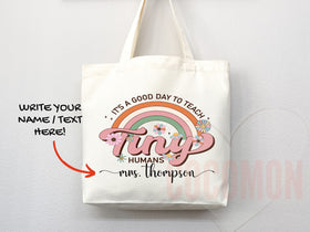 Teacher Appreciation Gift Tote Bag Canvas Custom Teacher Gift Personalized School Bag Gifted Teacher Tote Reusable Bag School Campus Bag