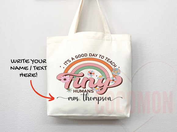 Teacher Appreciation Gift Tote Bag Canvas Custom Teacher Gift Personalized School Bag Gifted Teacher Tote Reusable Bag School Campus Bag