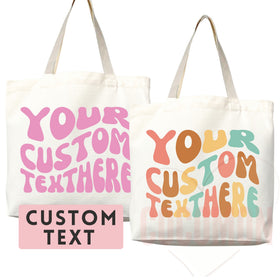 Custom Text Tote Bag — Personalized Gift (002)