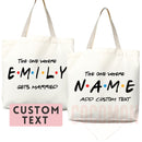 Personalized Tote Bag Friends Gift Bag Custom Tote Shopper Bag Custom Gift For Her Personalized Gift For Bridesmaid Wedding Bridal Reusable