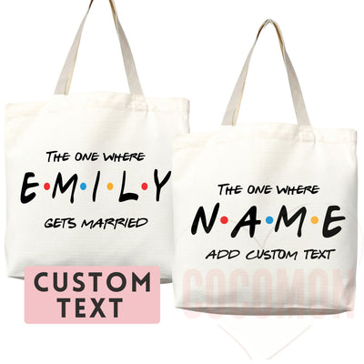 Personalized Tote Bag Friends Gift Bag Custom Tote Shopper Bag Custom Gift For Her Personalized Gift For Bridesmaid Wedding Bridal Reusable