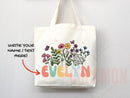 Customized Name Tote Bag Floral Tote Bag Personalized Name Bag Custom Name Tote Bag Custom Gift Bridesmaids Bag Gift Tote Shopper Women Bag