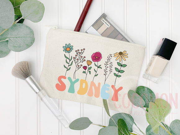 Personalized Cosmetic Pouch Custom Makeup Bag Gift Custom Make Up Pouch Women Teen Birthday Gift Monogram Cosmetic Bag Bridesmaid Gift Idea