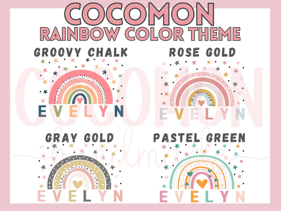 Personalized Name Tote Bag Rainbow School Tote Gift Custom Name Tote Bag Library Teacher Bag Customized Name Gift For Her Kids School Bag