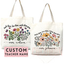 Teacher Appreciation Gift Tote Bag Canvas Custom Teacher Gift Personalized School Bag Gifted Teacher Tote Reusable Bag School Campus Bag
