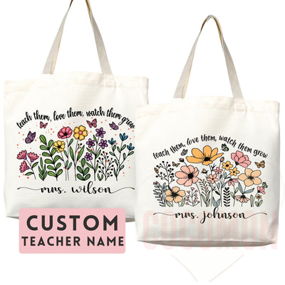 Teacher Appreciation Gift Tote Bag Canvas Custom Teacher Gift Personalized School Bag Gifted Teacher Tote Reusable Bag School Campus Bag