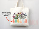 Customized Name Tote Bag Floral Tote Bag Personalized Name Bag Custom Name Tote Bag Custom Gift Bridesmaids Bag Gift Tote Shopper Women Bag