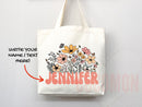 Customized Name Tote Bag Floral Tote Bag Personalized Name Bag Custom Name Tote Bag Custom Gift Bridesmaids Bag Gift Tote Shopper Women Bag