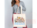 Customized Name Tote Bag Floral Tote Bag Personalized Name Bag Custom Name Tote Bag Custom Gift Bridesmaids Bag Gift Tote Shopper Women Bag