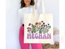 Customized Name Tote Bag Floral Tote Bag Personalized Name Bag Custom Name Tote Bag Custom Gift Bridesmaids Bag Gift Tote Shopper Women Bag